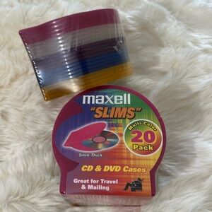 Maxell Slims CD DVD Cases 40 total New multicolor